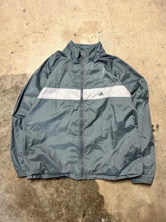 Vintage Grey Adidas Windbreaker (L)