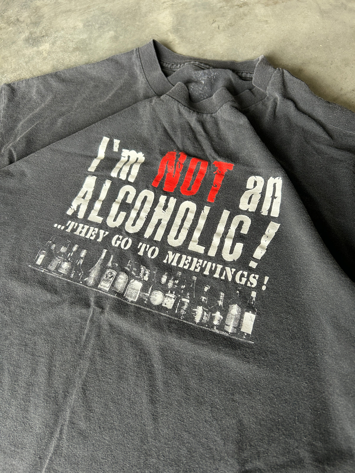 Vintage Alcoholic Humour Tee (XL)