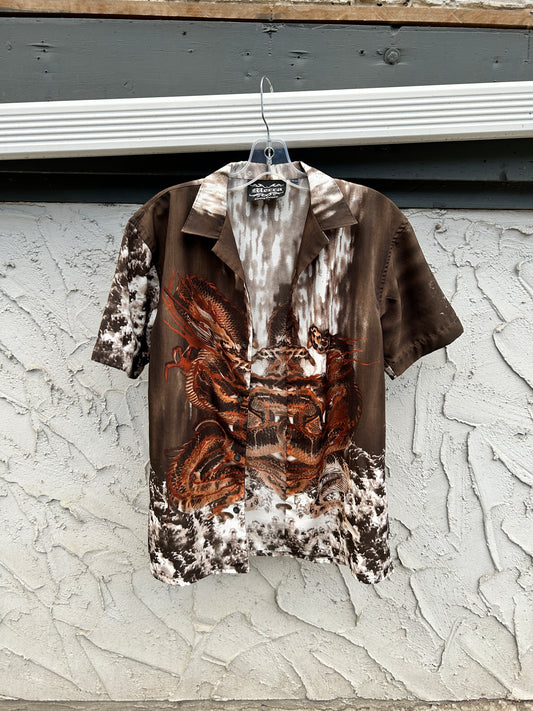 Y2K Dragon Button Up (S)