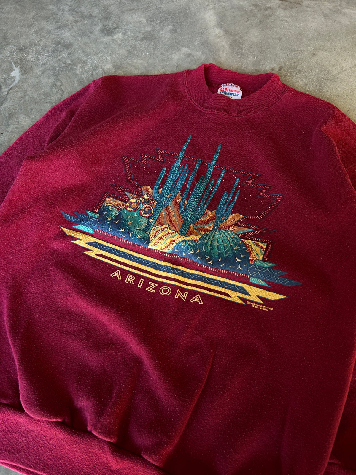 Vintage Red Arizona Cactus Crew (M)