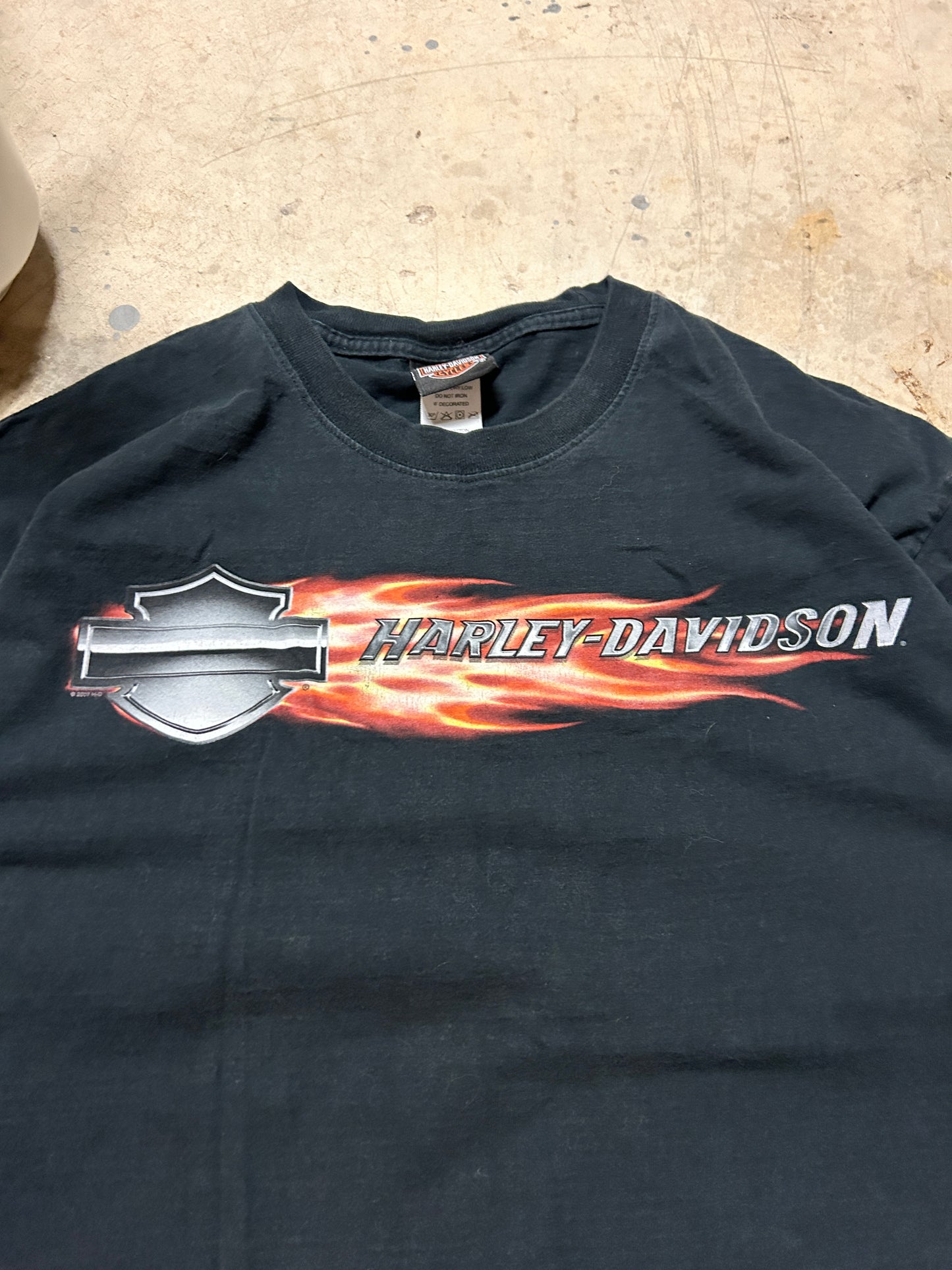 2007 Harley Davidson Steel Flame Logo Tee (XL)