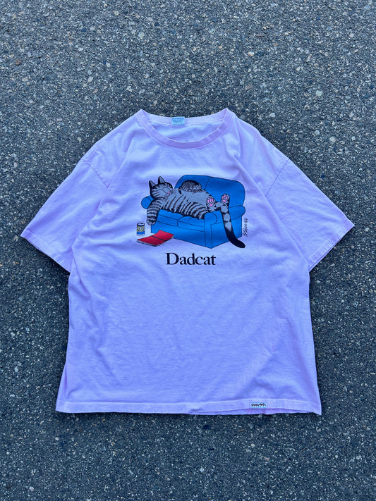 Vintage 90’s Single Stitch Pink Dadcat Tee (XL)