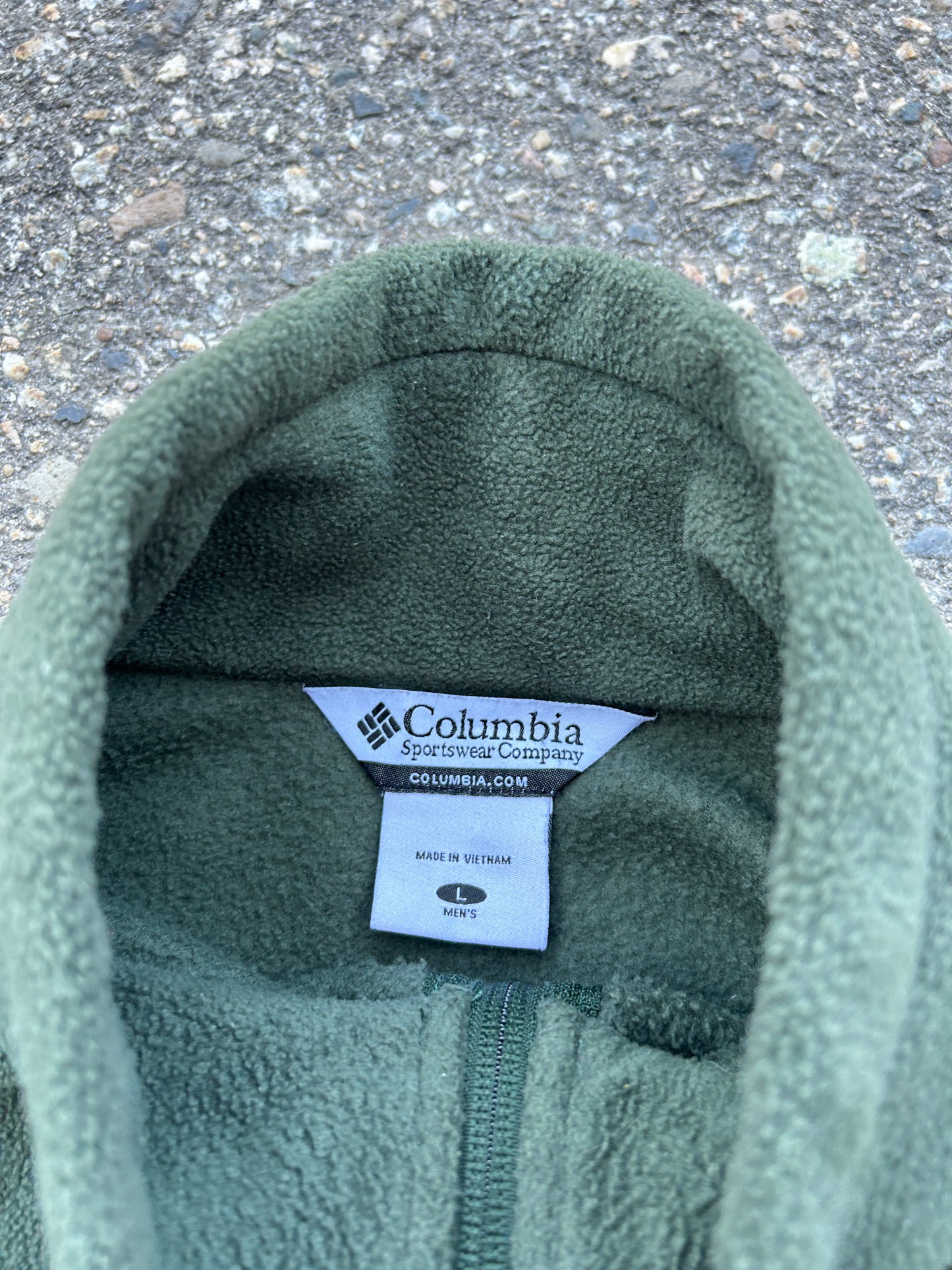 Vintage Green Columbia Zip Fleece Sweater (L)