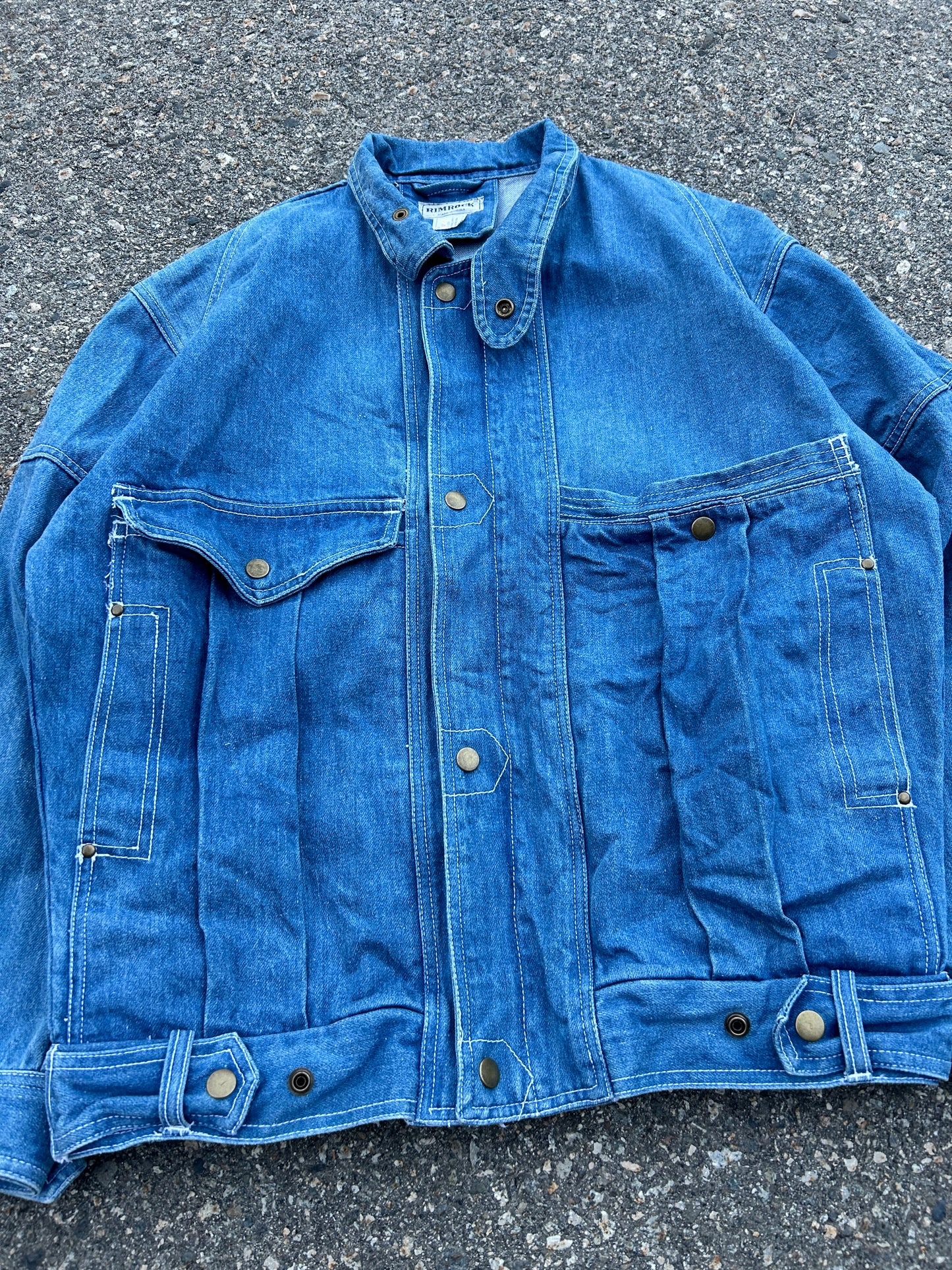 Vintage Denim Contrast Stitch Rimrock Bomber Jacket (fits M/L)