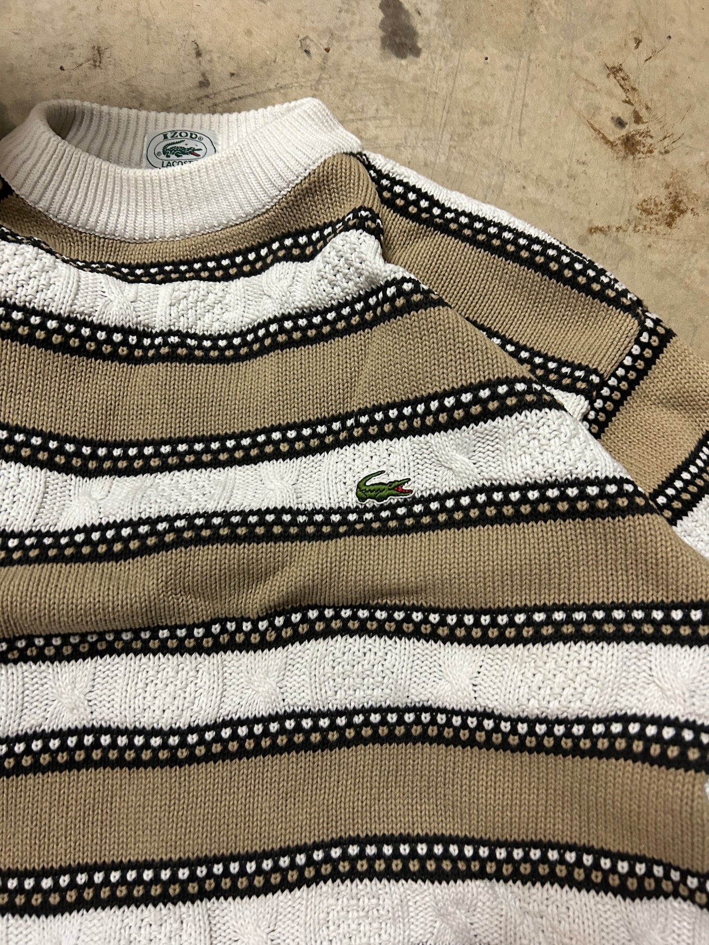 Izod x Lacoste Striped Knit Sweater (M)