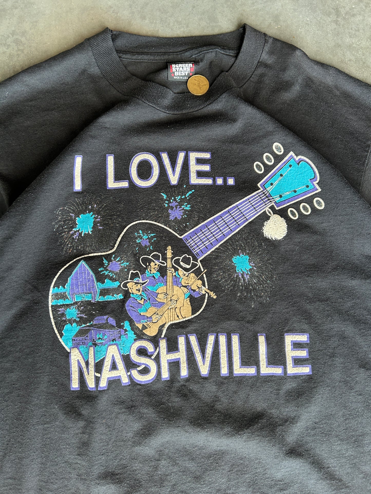 Vintage I Love Nashville Guitar Tee (XL)