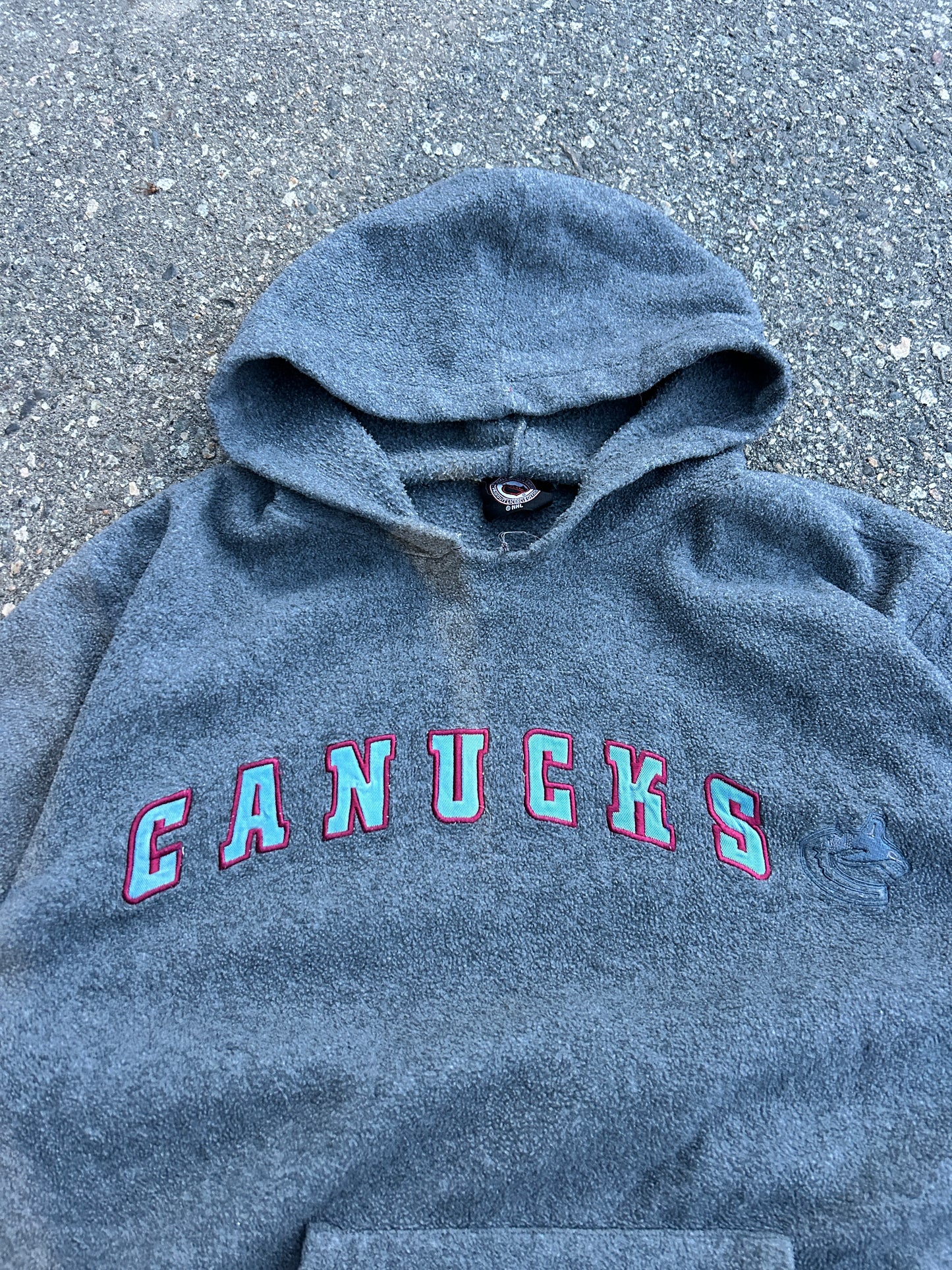 Vintage Canucks Fleece Ringer Hoodie (L)