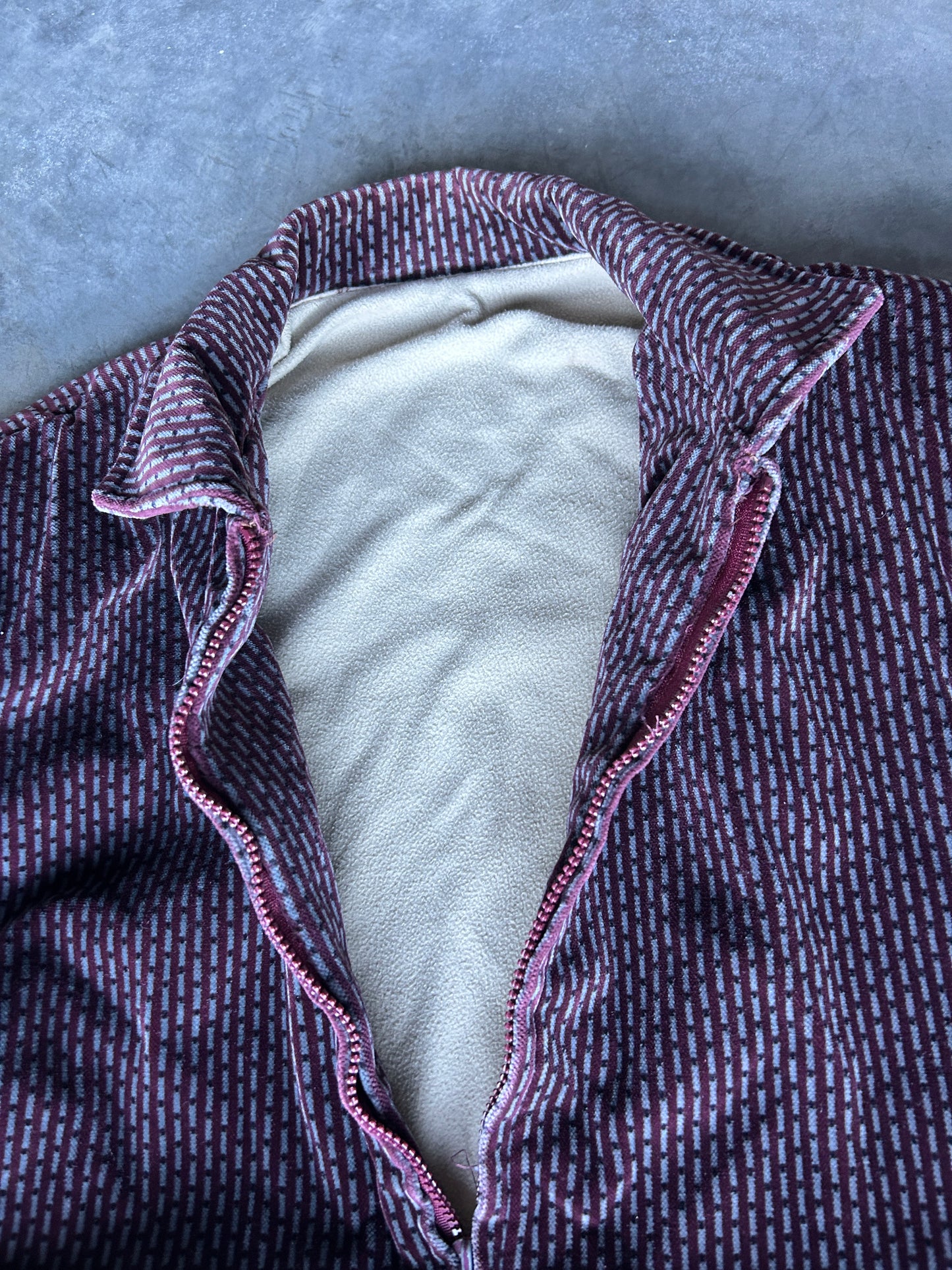 Vintage Velvet Fleece Lined Bomber Jacket (L)