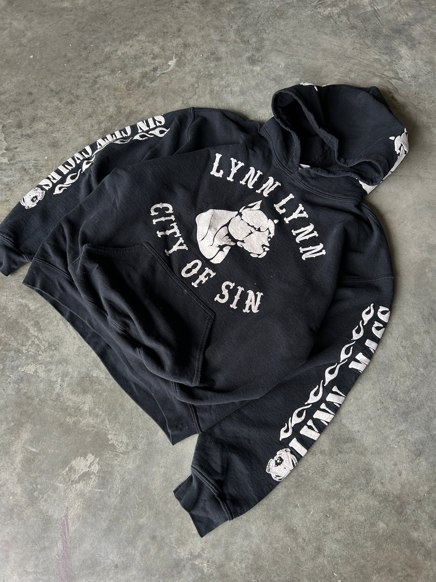 Y2K Pitbull Puffprint Hoodie (L)