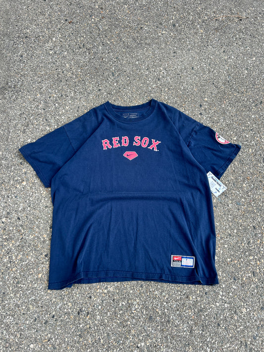 Vintage Nike Team Center Check Red Sox Tee (XL)