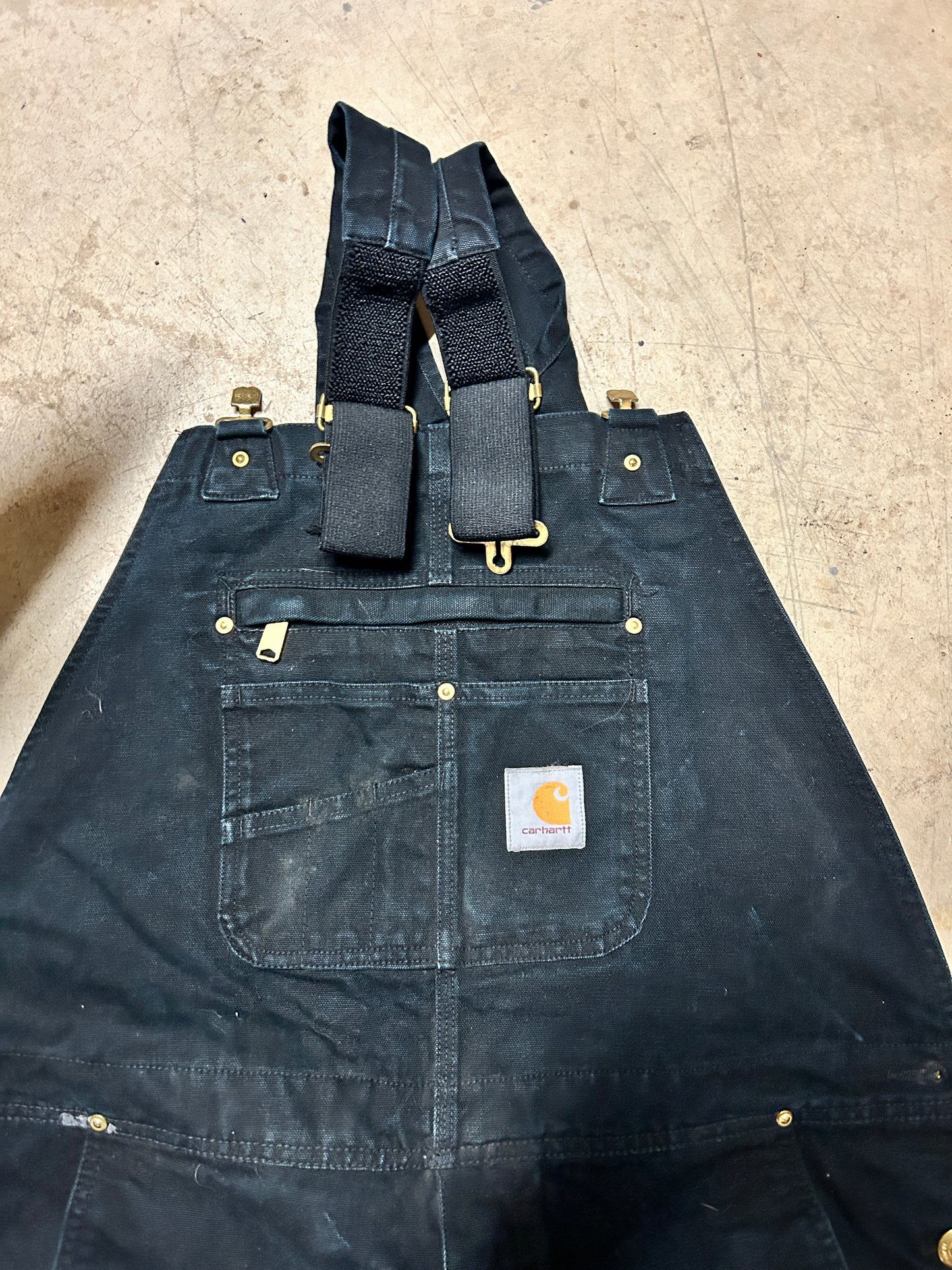 Black Carhartt Double Knee Overalls (38x34)