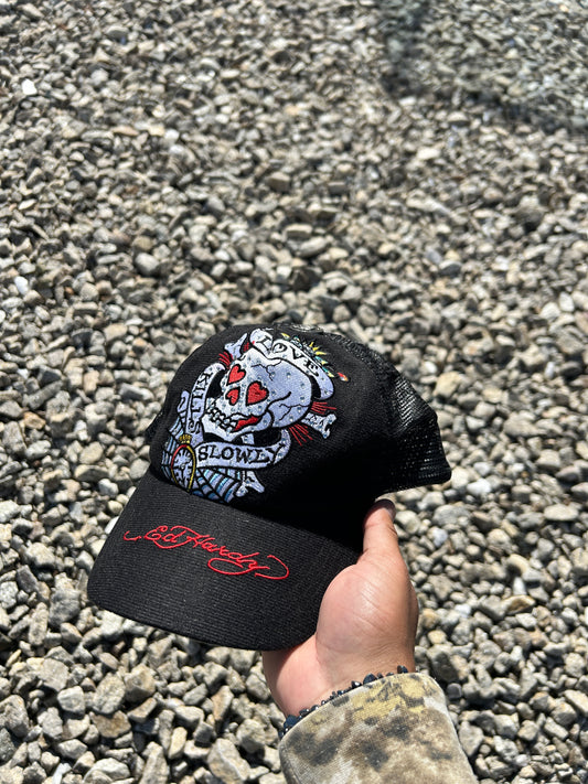 Don Ed Hardy Skull Trucker Hat
