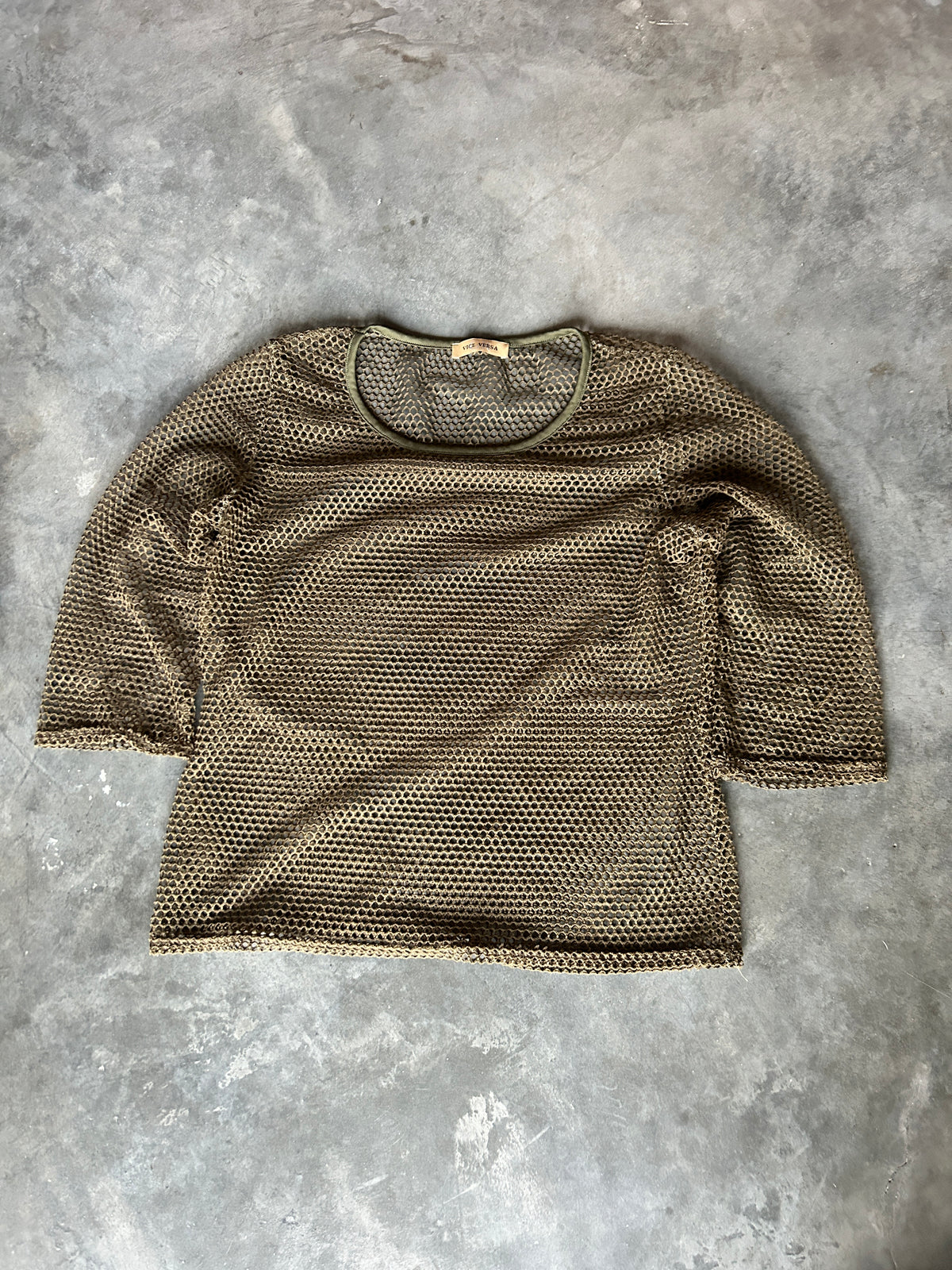 Vice Versa Olive Green Mesh LS Jersey (M)