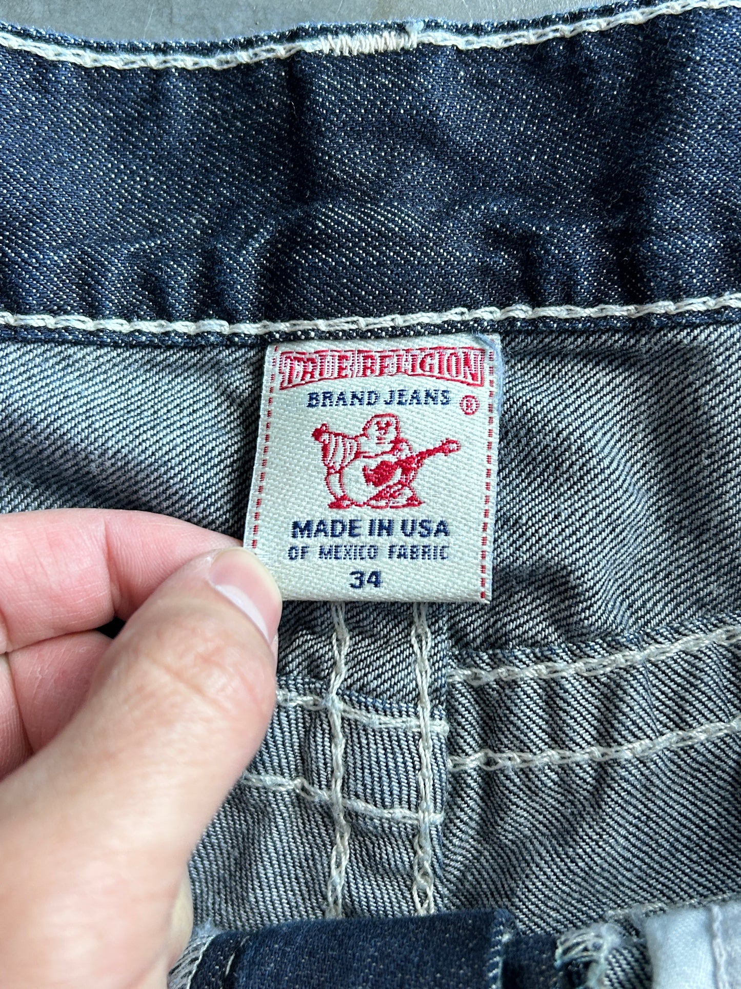 Y2K Dark Wash True Religion Flare Jeans (34W)