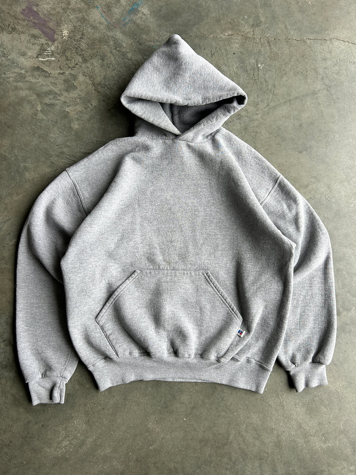 Vintage Russell Grey Blank Hoodie (L)