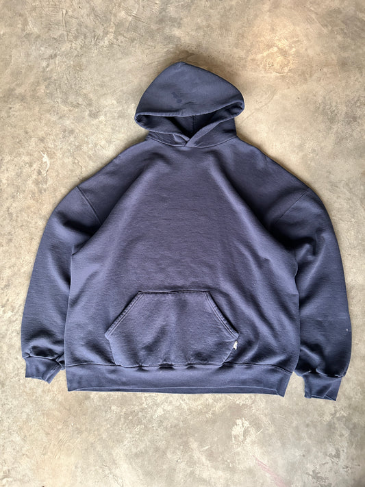 Vintage Russell Athletic Navy Blue Blank Hoodie (XL)