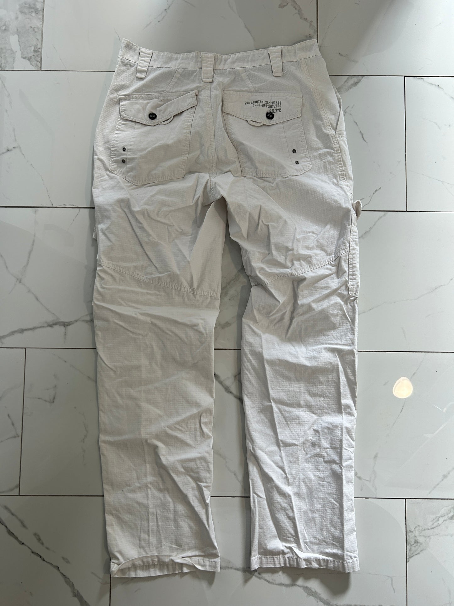 Point Zero White Cargo Pants (34x32)