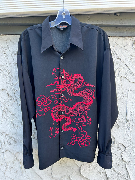Mecca Sport Cropped Dragon Button Up (XL)