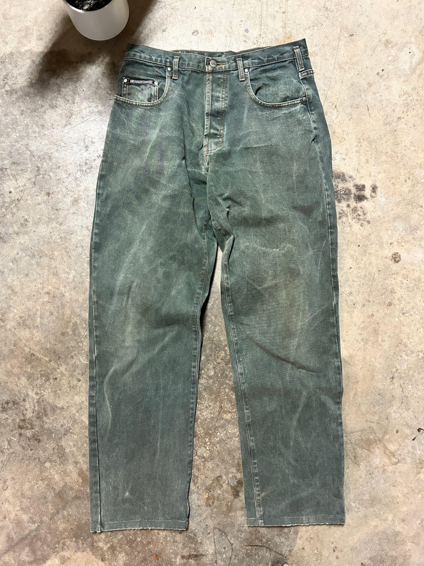 Vintage Underground Green Loose Jeans (34x32)