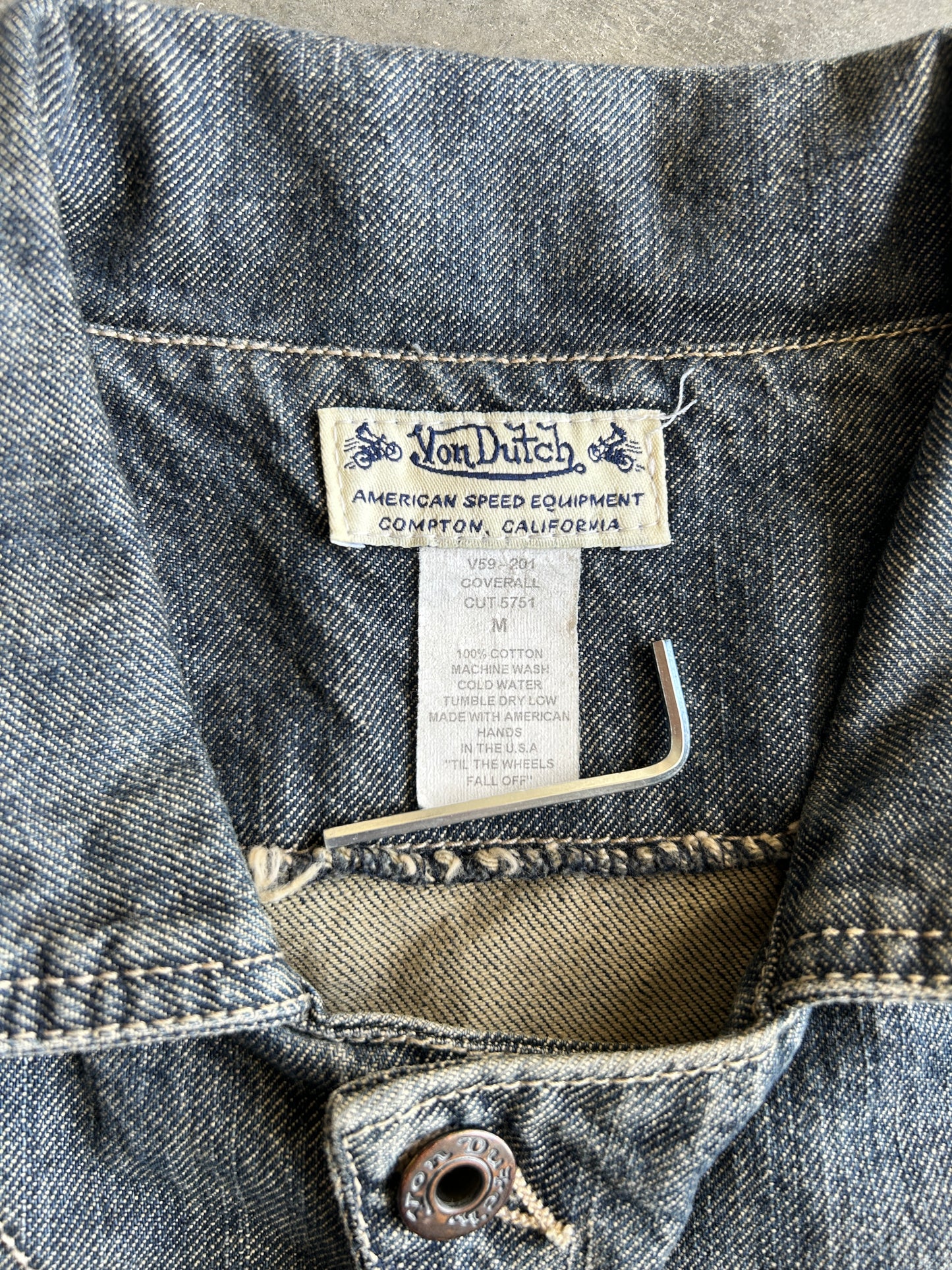 Vintage Von Dutch Denim Jumpsuit (M)