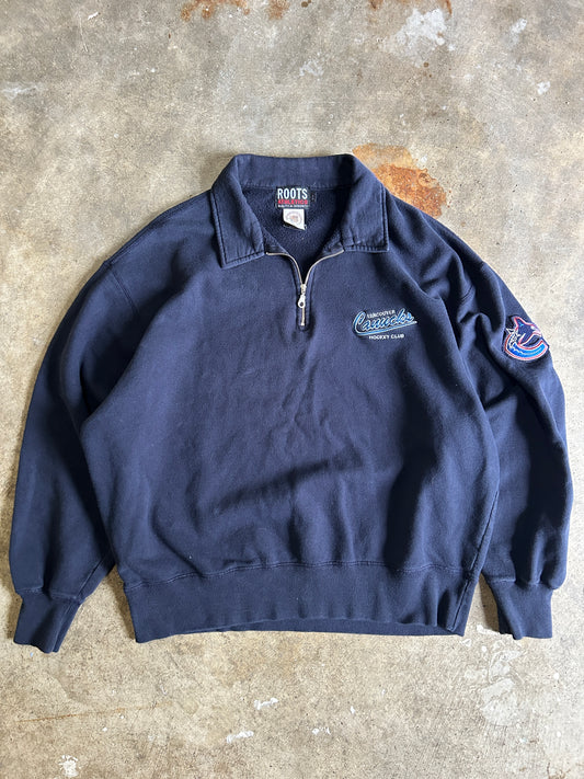 Vintage 90’s Roots Athletic Canucks Quarter Zip Sweater (L)