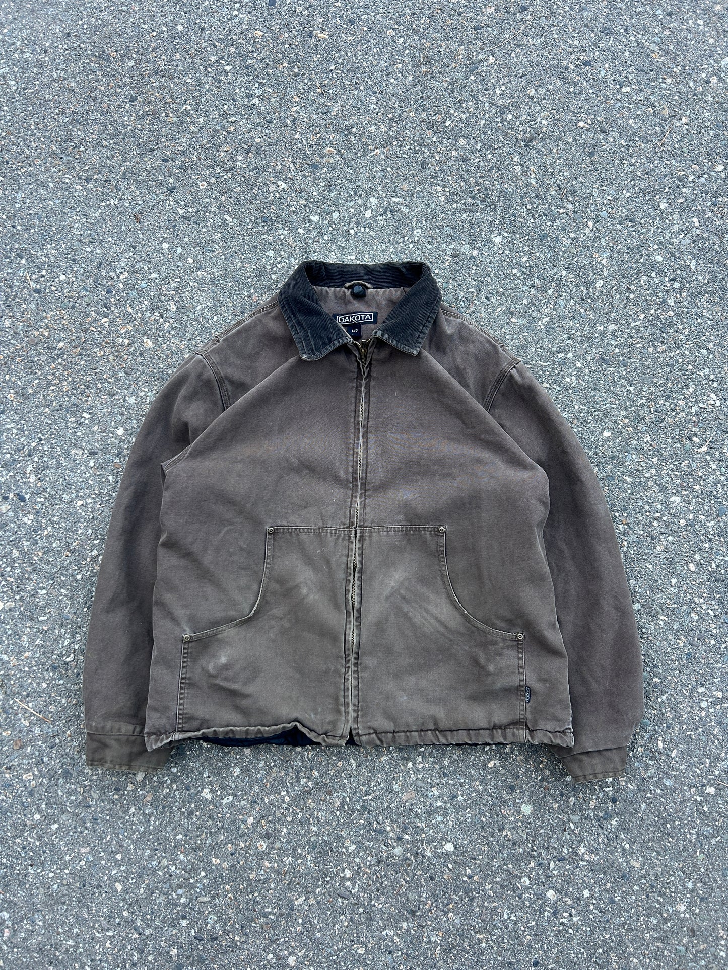 Faded Brown Collared Zip Dakota Work Jacket (L)