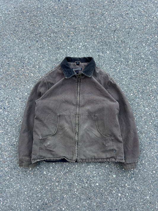 Faded Brown Collared Zip Dakota Work Jacket (L)