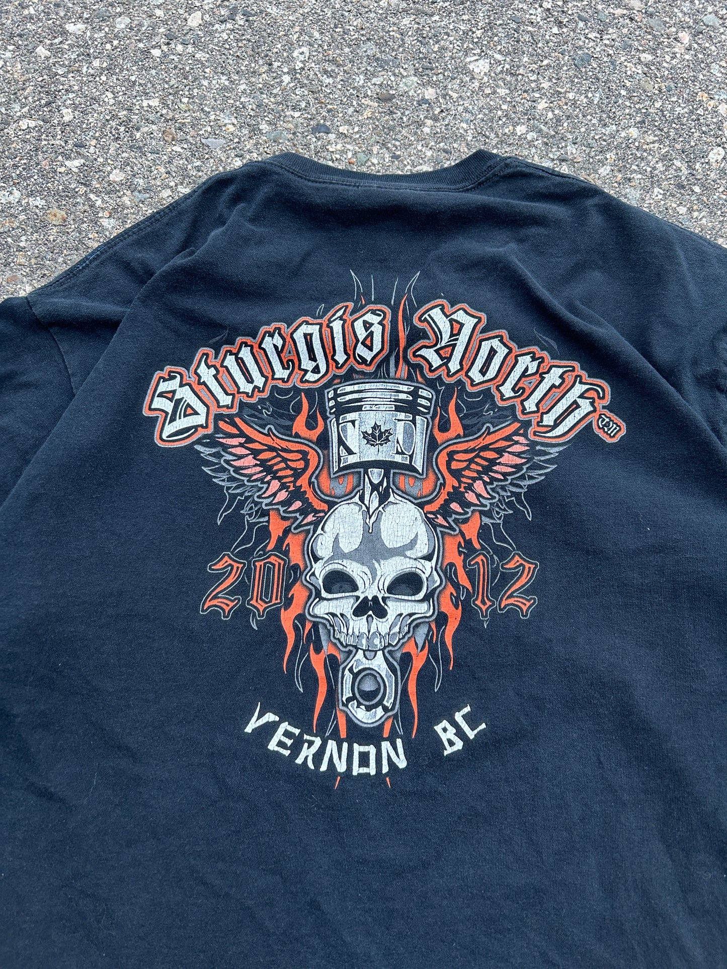 2012 Sturgis Vernon Piston Skull Tee (L)