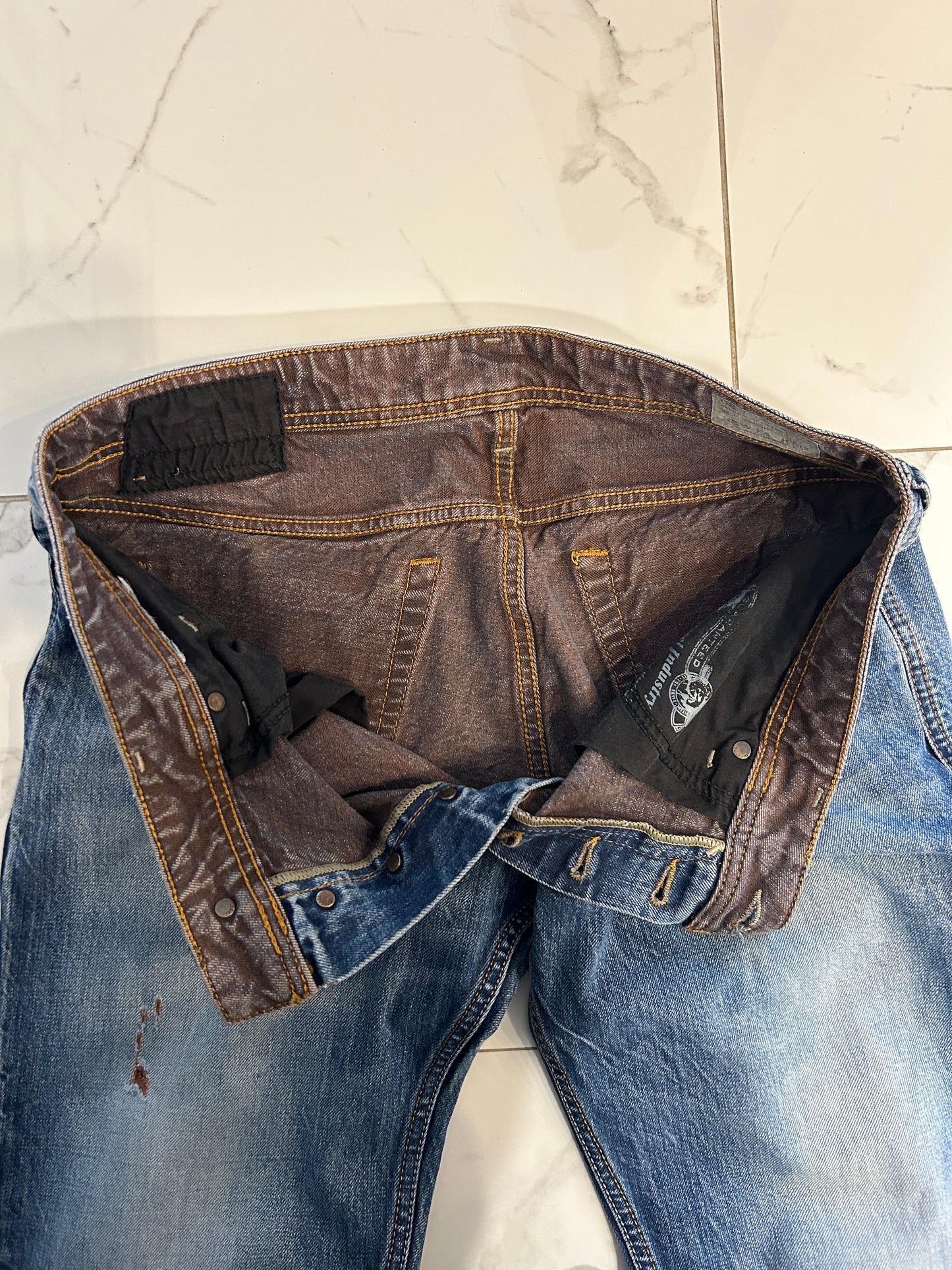 Vintage Diesel Brown Distressing Jeans (33x30)