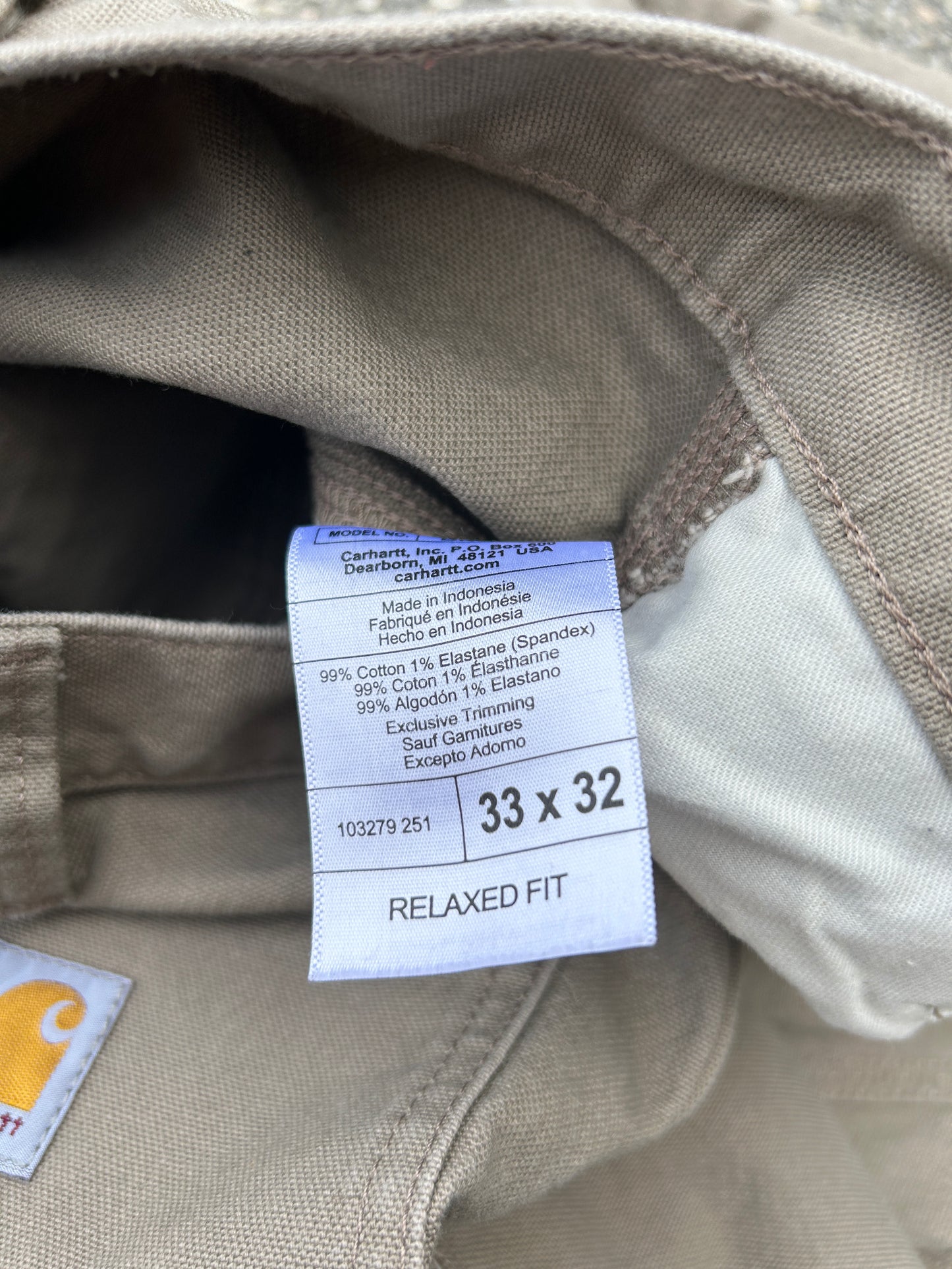 Like New Tan Carhartt Pants (33x32)