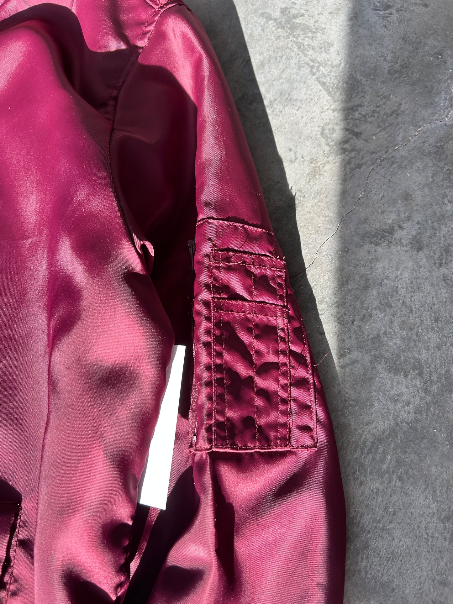 Y2K Phat Farm Burgundy Bomber Jacket (L)