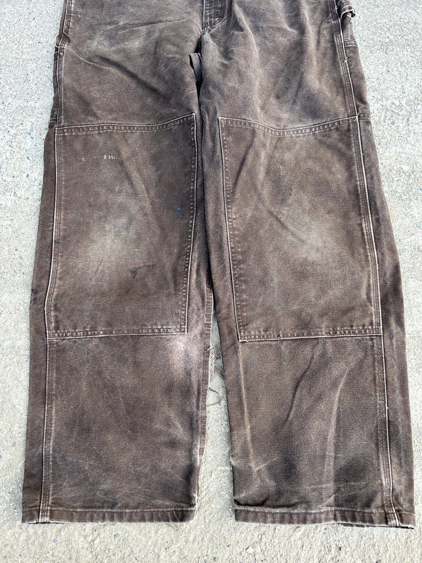 Faded Brown Carhartt Double Knee Overalls (36x32)