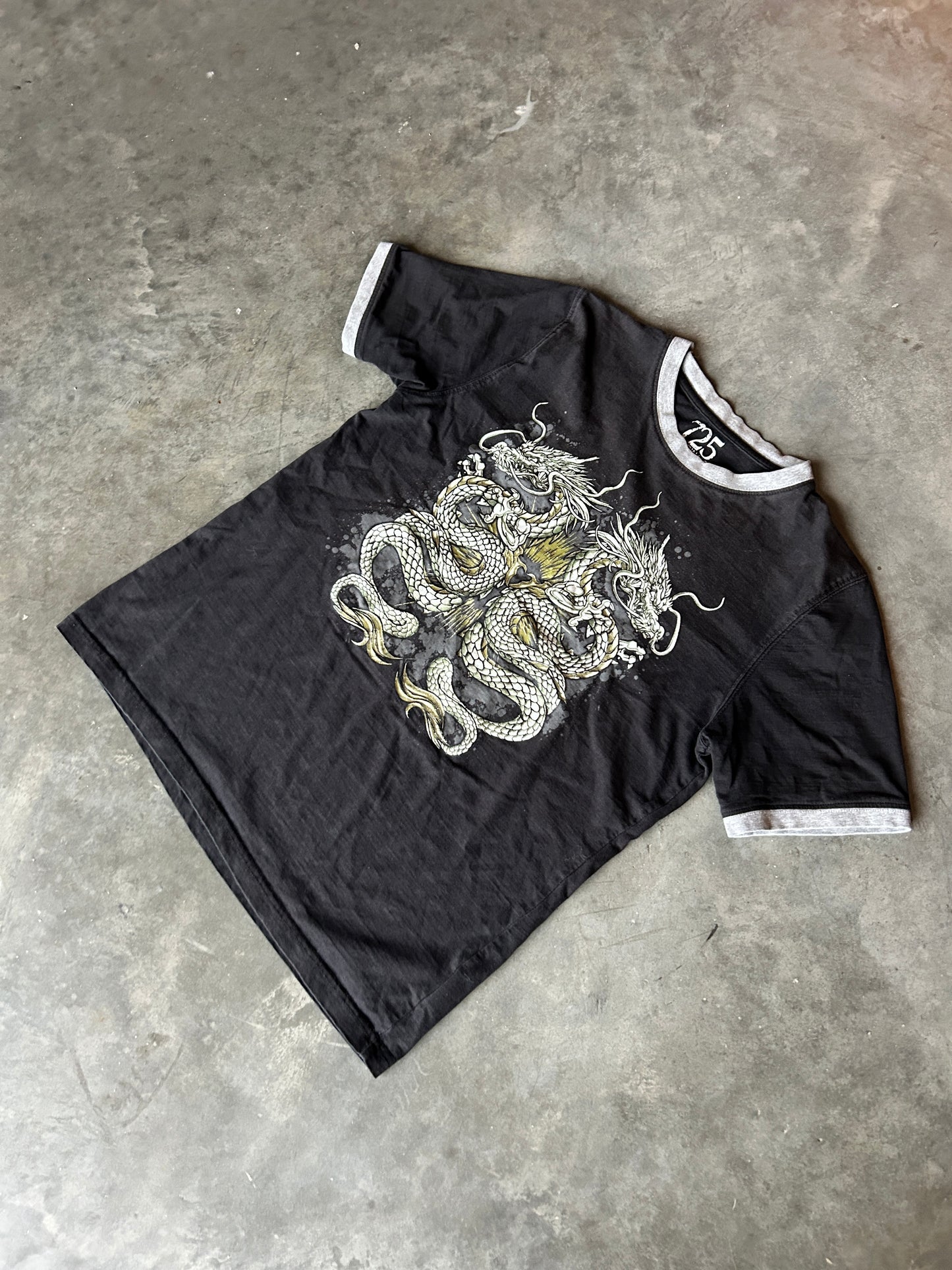 Y2K Style Dragon Ringer Tee (S)