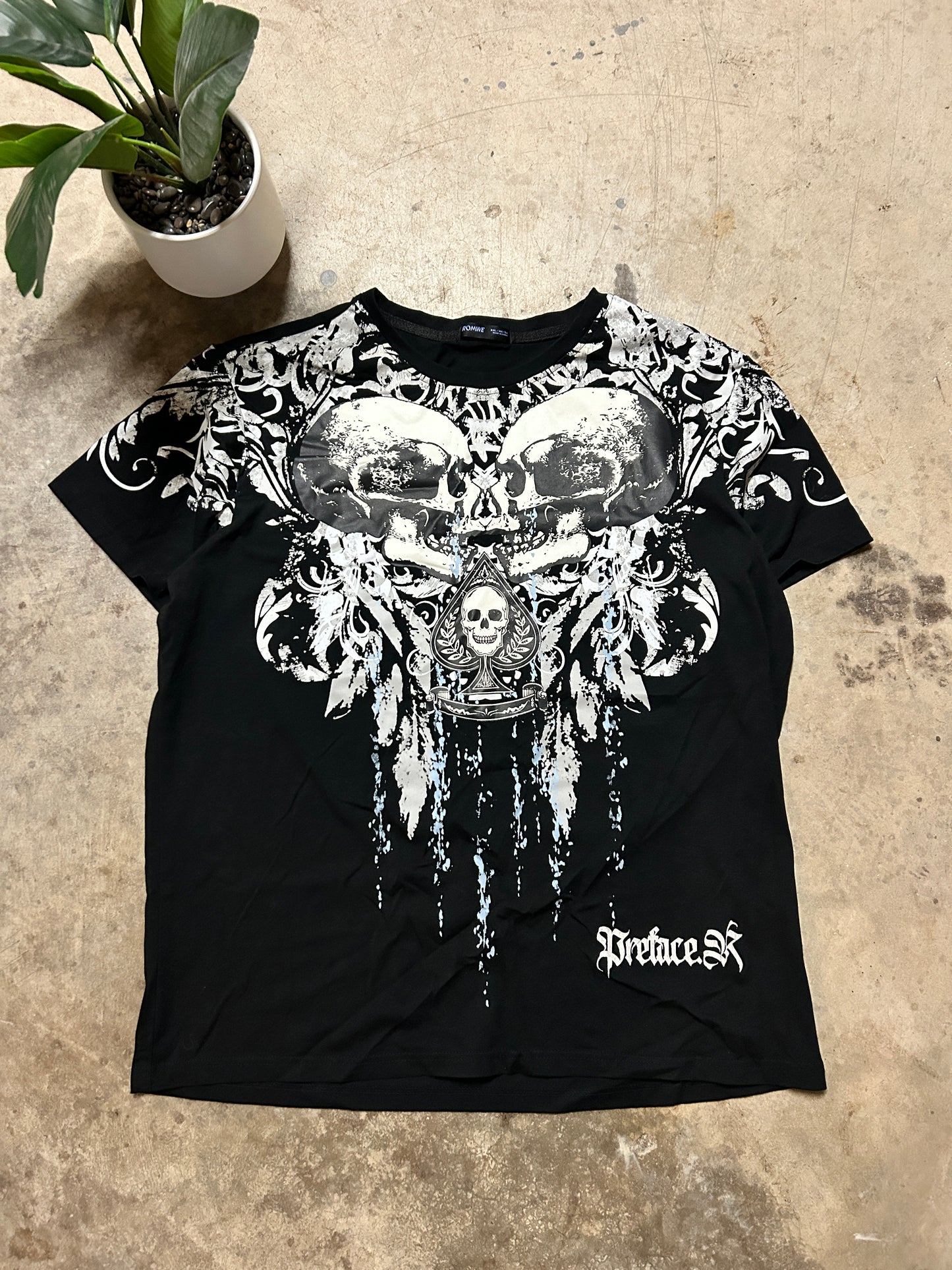 Y2K Romwe Skull Tee (2XL)