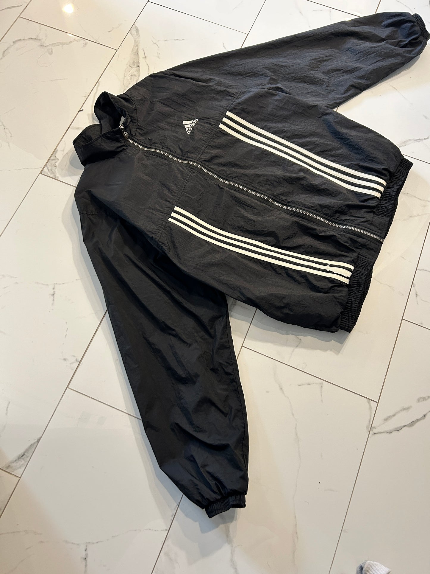 Vintage Black Adidas Windbreaker (L)