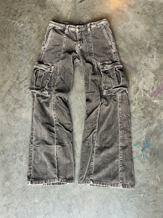 Y2K Parasuco Corduroy Bellbottom Cargo Pants (32x32)